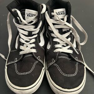 Vans Kids Black and White High-Top Sneakers